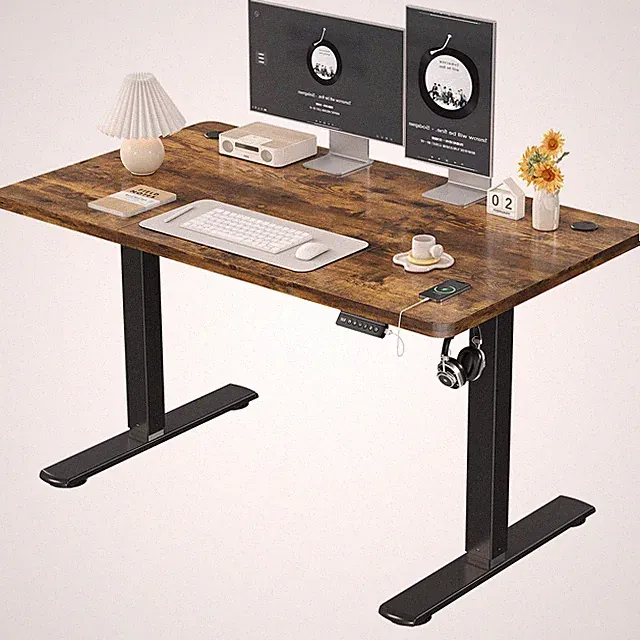120cm×60cm Elektrischer Schreibtisch Höhenverstellbar mit USB-Anschlüssen