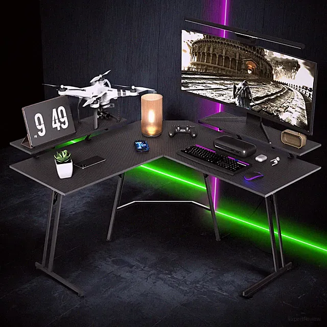 120cm Arbeitstisch Schreibtisch Computertisch PC Bürotisch mit 2 Monitorständer