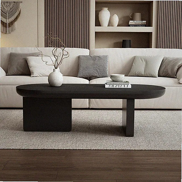 120cm Couchtisch Sofatisch Beistelltisch Minimalistischer Wohnzimmertisch Ovaler