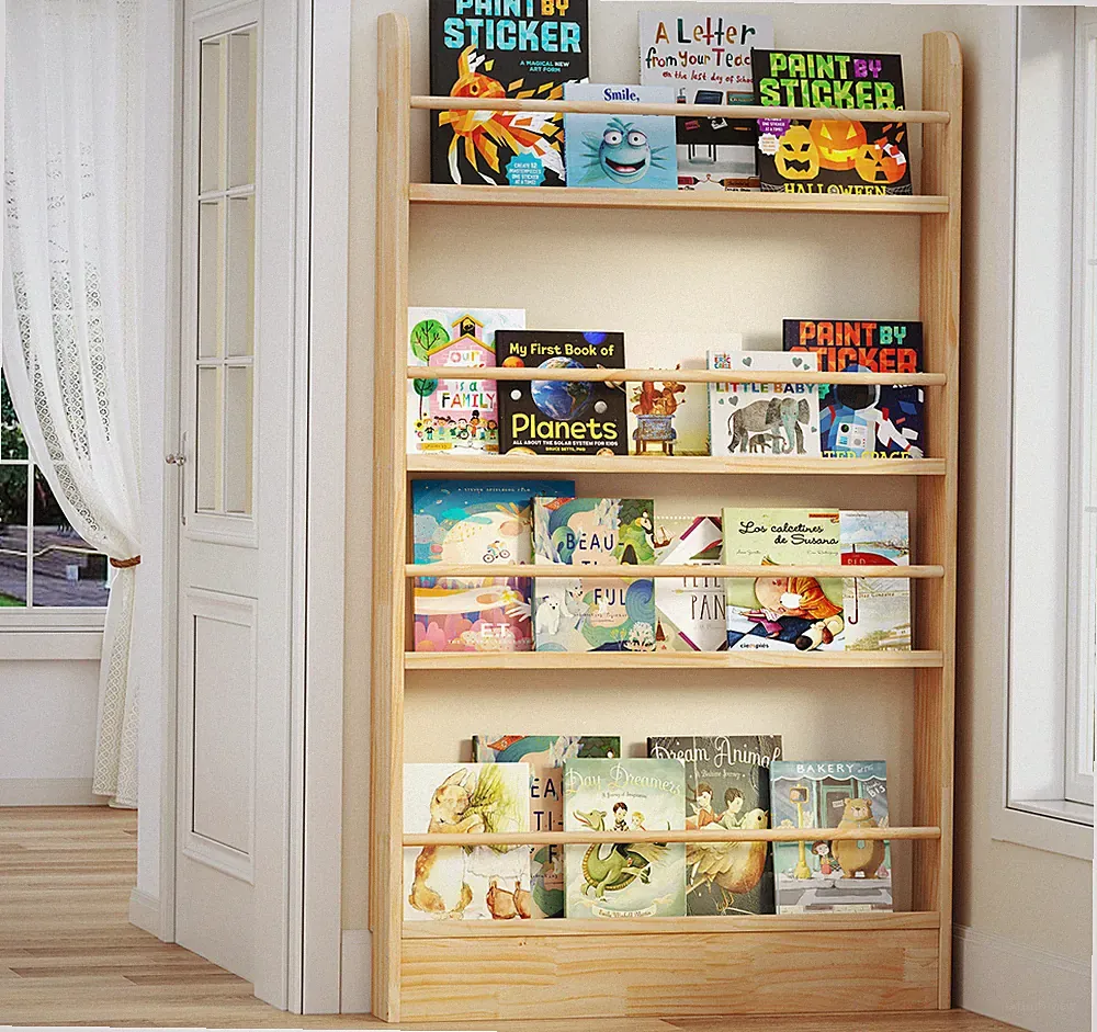 120CM Spielzeugregal Regal für Kinder Kinderregal Bücherregal aus Holz Mehrzweck