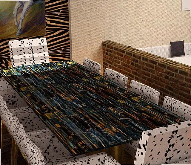 122cm x 61cm Blau Tiger Ösen Table Top/ Platten/ Zähler Top Handmade Arbeit