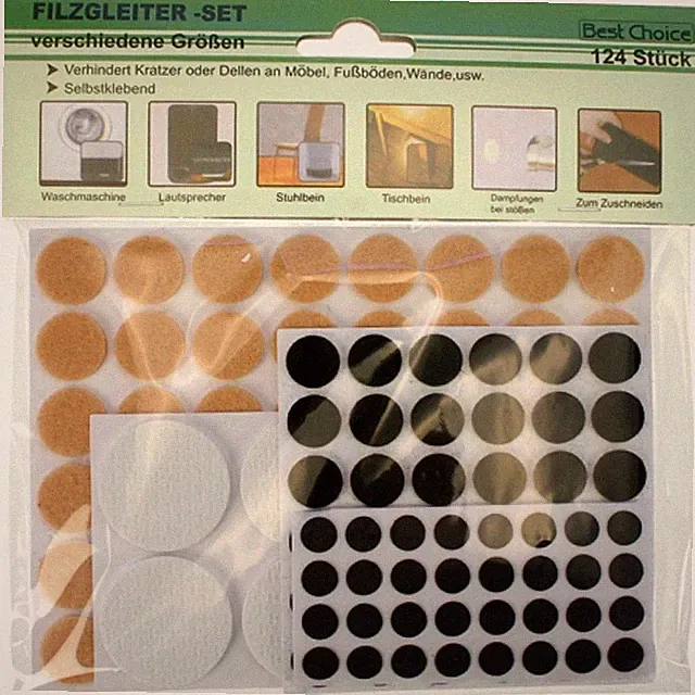 124 Stück Anti Rutsch Pads, Filzgleiter, Möbelgleiter