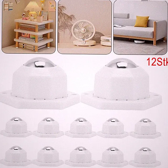 12x Möbelrollen Kugelrollen Möbelroller Möbel Schrank Rollen Klein selbstklebend