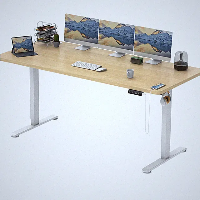 140/160/180 Höhenverstellbarer Schreibtisch Elektrisch Stehtisch mit Desktop