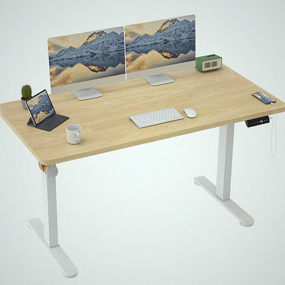 140 x 70 cm Höhenverstellbarer Schreibtisch Elektrisch Stehtisch mit Desktop