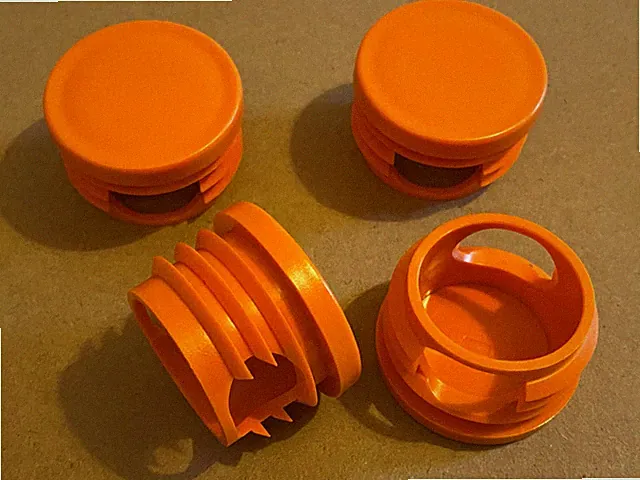 144549 x 4 IKEA TUFFING Bett orange Kunststofffüße