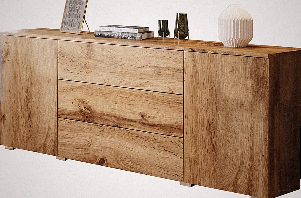 150 cm hohe Kommode, moderne Kommode mit Schubladen und Schränken