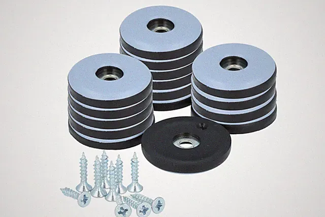 16 x Teflongleiter zum Schrauben 30 mm PTFE Möbelgleiter Stuhlgleiter rund