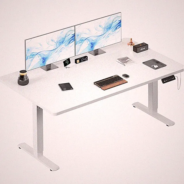160×70cm Elektrischer Schreibtisch Höhenverstellbar Mit USB-Ladeanschluss