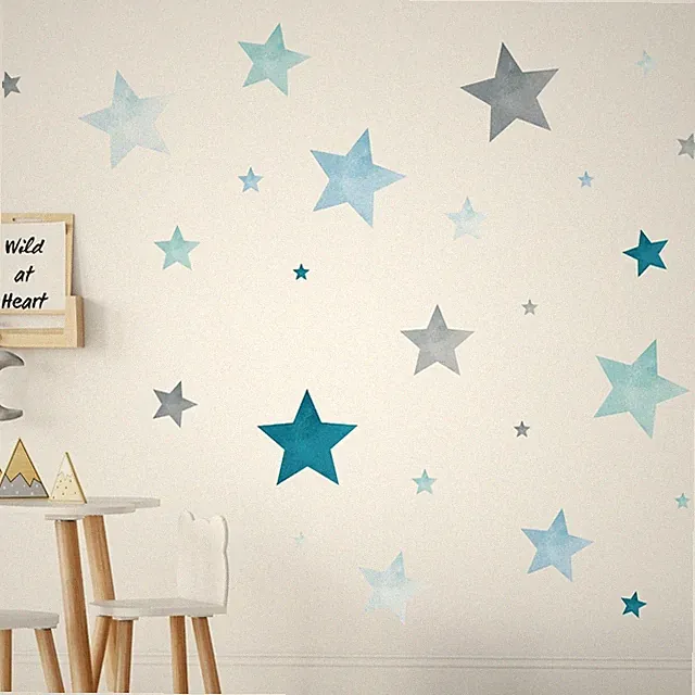 160St XL Sterne Aufkleber Wandtattoo Kinderzimmer Baby Wandtattoo Sterne gemalt