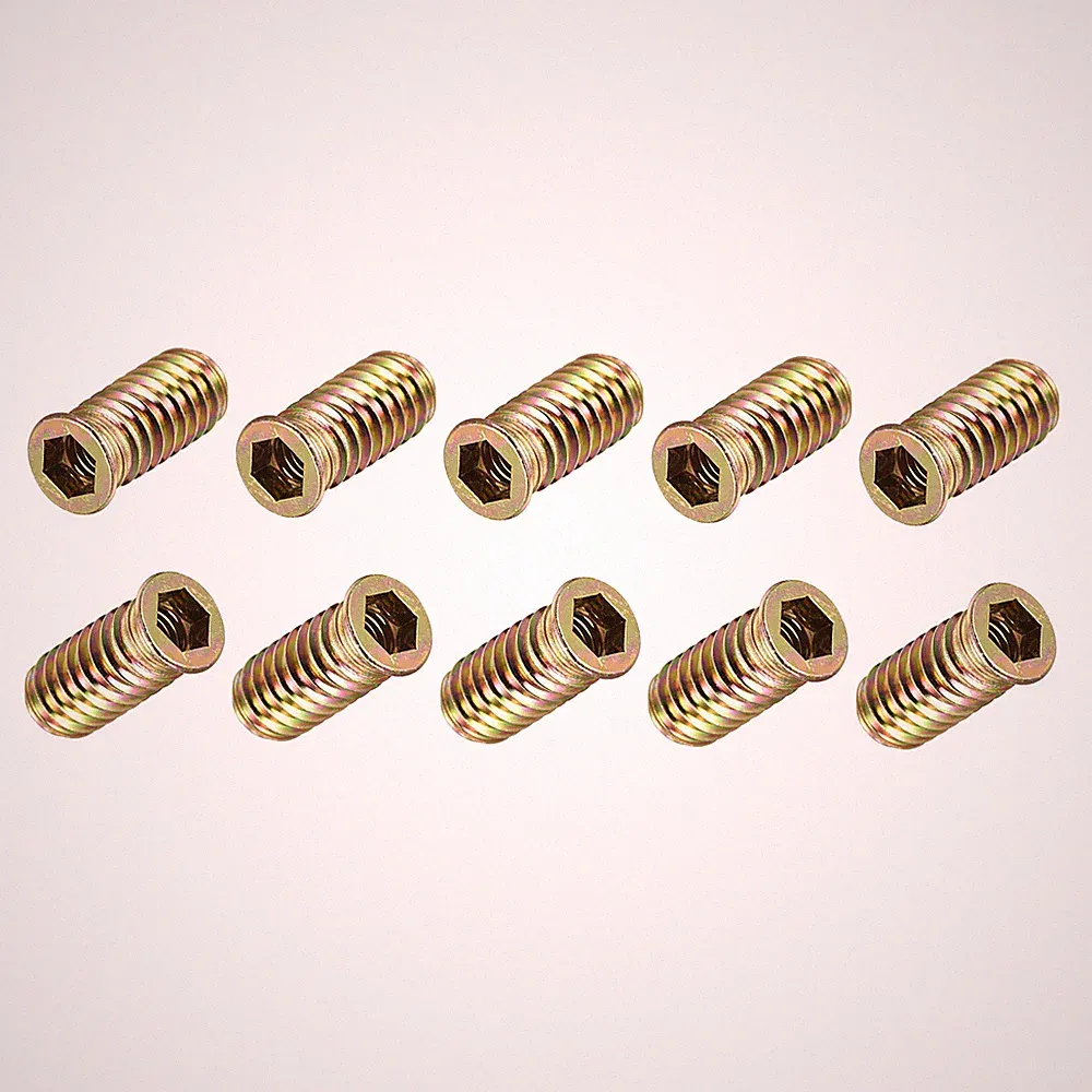 16X M8x30mm Gewinde Einsätze für Holz Hex Sockel Stick Möbel Schraube-in Mutter