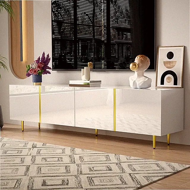170CM TV Schrank Ständer Lowboard Fernsehtisch Fernsehschrank Sideboard Weiß Neu