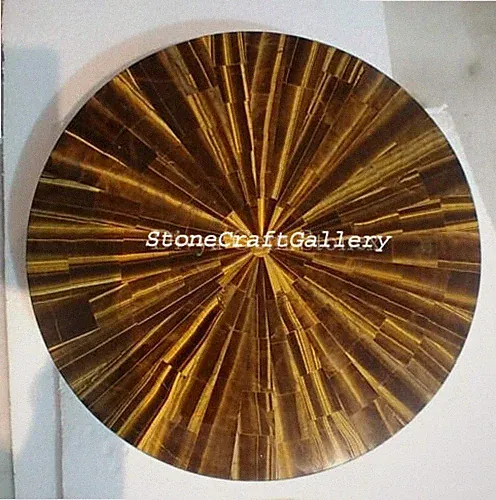 18 " Tiger Ösen Marmor Rund Table Top Arbeit Handmade Zufällig Arbeit