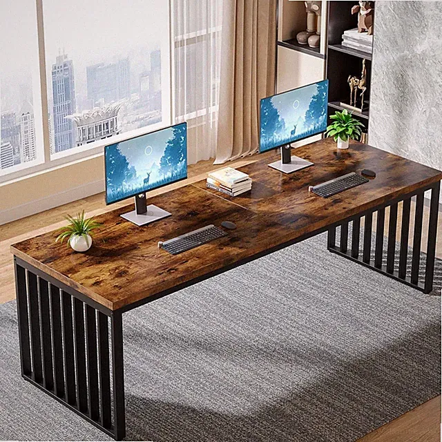 180 cm Schreibtisch für 2 Personen, großer Doppel-Schreibtisch für Homeoffice