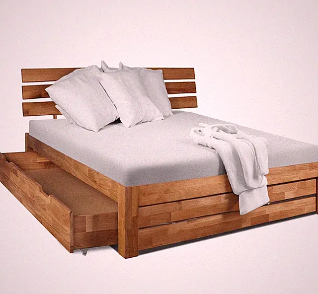 180x200 Eiche Massivholzbett Ehebett Doppelbett Eiche bett Massiv