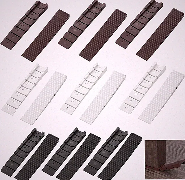 18x Kunststoff Ausgleichskeile Möbelkeile Unterlegkeile Sollbruchstelle 10x2cm