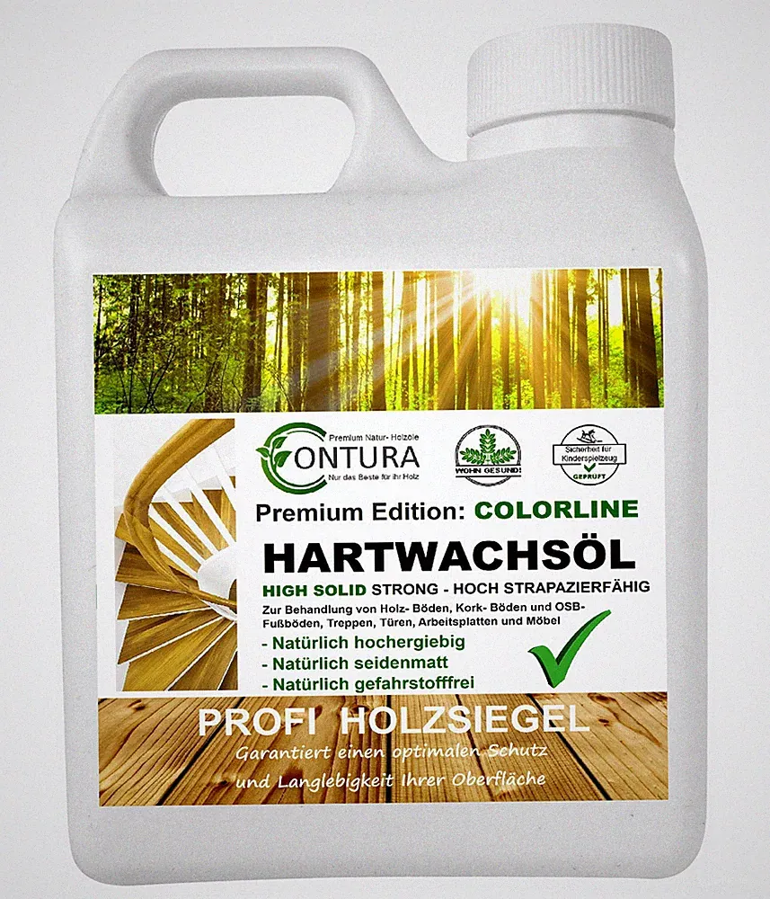 1L Hartwachsöl Coloröl Holzöl 12 Farben Hartöl Möbelöl Parkettöl Eiche Weiß Holz