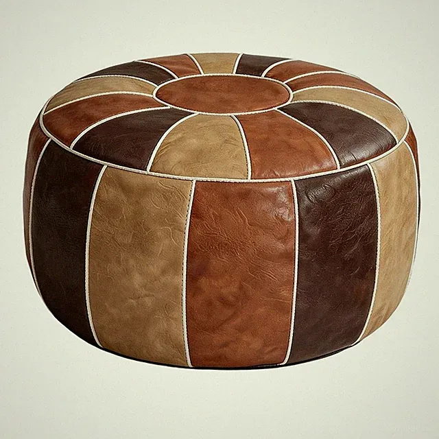 1X(Marokkanischer Aufbewahrungs-Pouf, Fußhocker, Ottoman, Sitzbank, Handgef9525