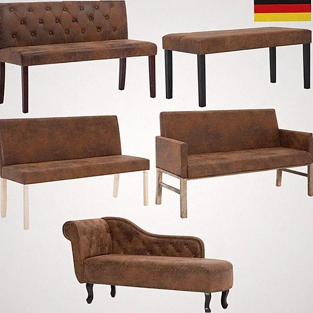2/3-Sitzer Sitzbank Wildleder-Optik Bank Flurbank Polsterbank Sofabank Couch