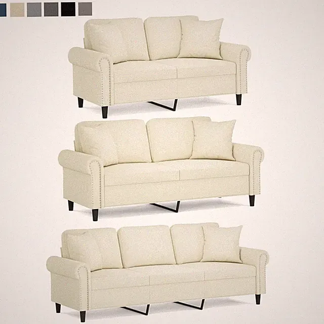 2/3 Sitzer Sofa mit Kissen Samt Polstersofa Sessel Relaxsofa Loungesofa Couch