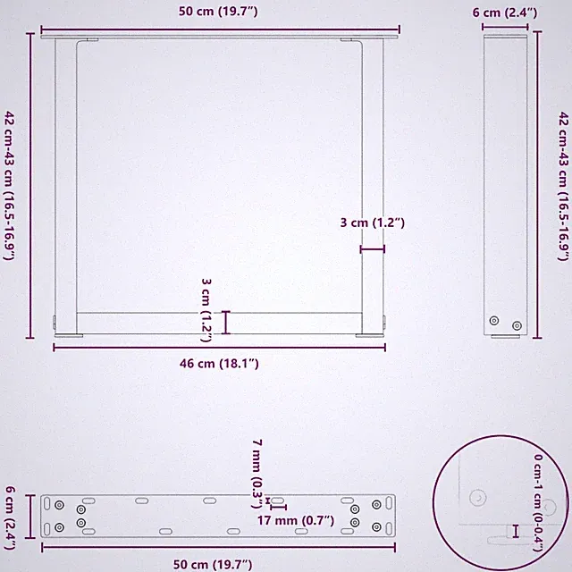 2/3er Tischgestell Tischbeine Möbelfuß Tischkufen Hairpin Leg Tischfüße Stahl