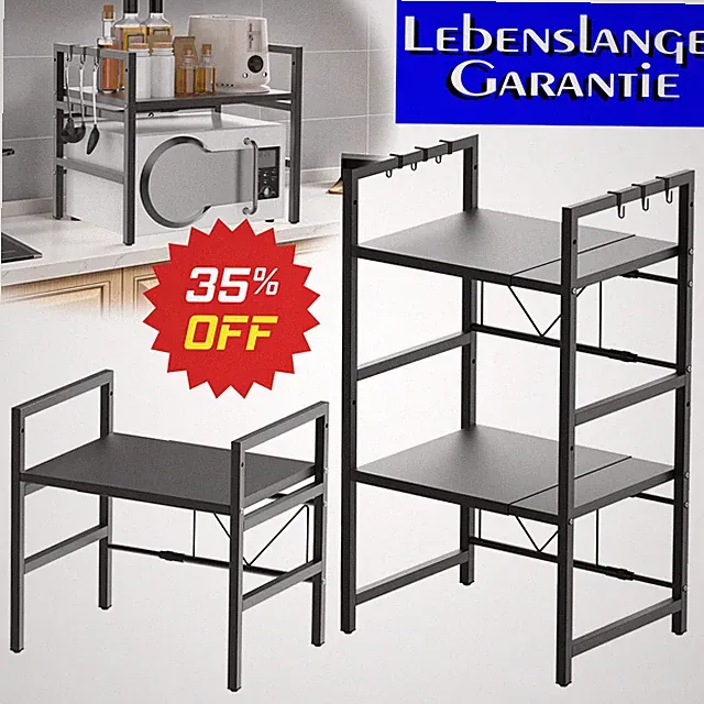 2/3Stufen Erweiterbares Mikrowellen Regal Mikrowellenständer für Küche Organizer