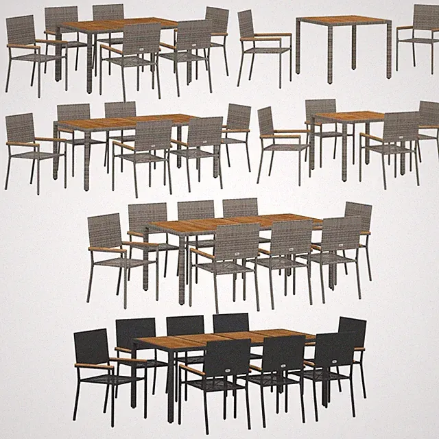 2/4/6/8-Sitzer Garten Essgruppe Essplatz Set Esszimmertisch Esszimmerstühle Neu