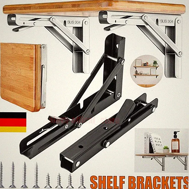 2/4er Set Klappkonsole Schwerlast Edelstahl belastbar Klappregal Klapptisch