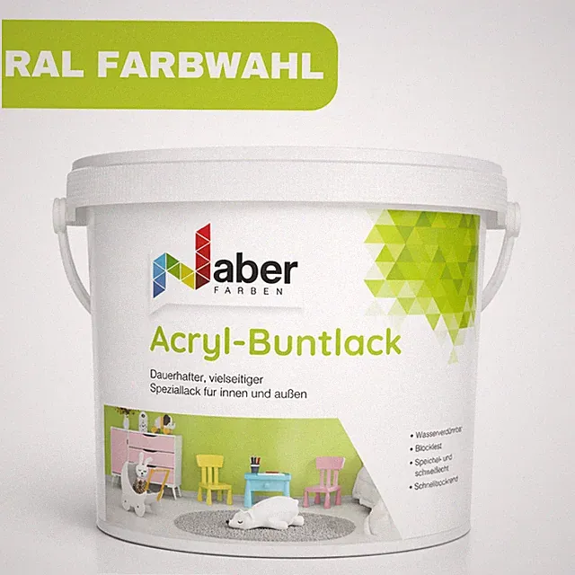 2,5 L Acryl-Buntlack, Möbellack, Spielzeugfarbe, Holz, RAL Farbwahl - SEIDENMATT
