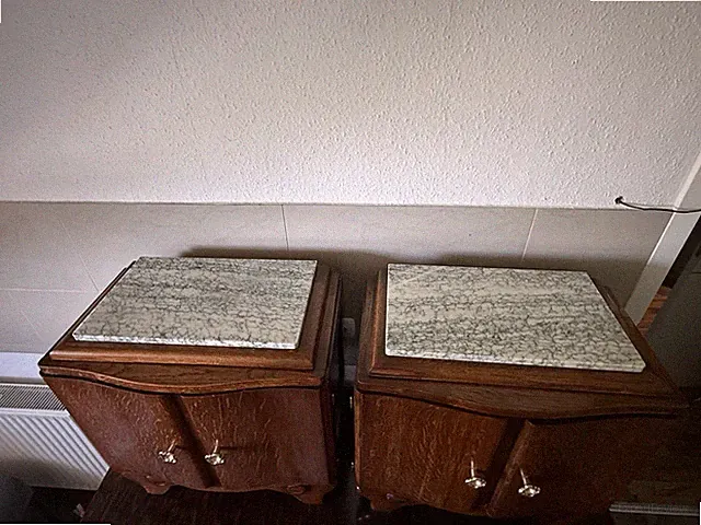 2 Art Deco Nachtschrank Chevets Schrank Nachttisch Marmor Antik