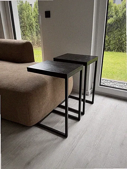 2 Beistelltische / Couchtische Westwing Schwarz Metall/Holz