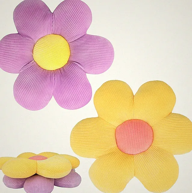 2 Blumen-Kissen 40Cm - Weiches Sitzkissen Für Zuhause, Sofa Und Auto (Grün)