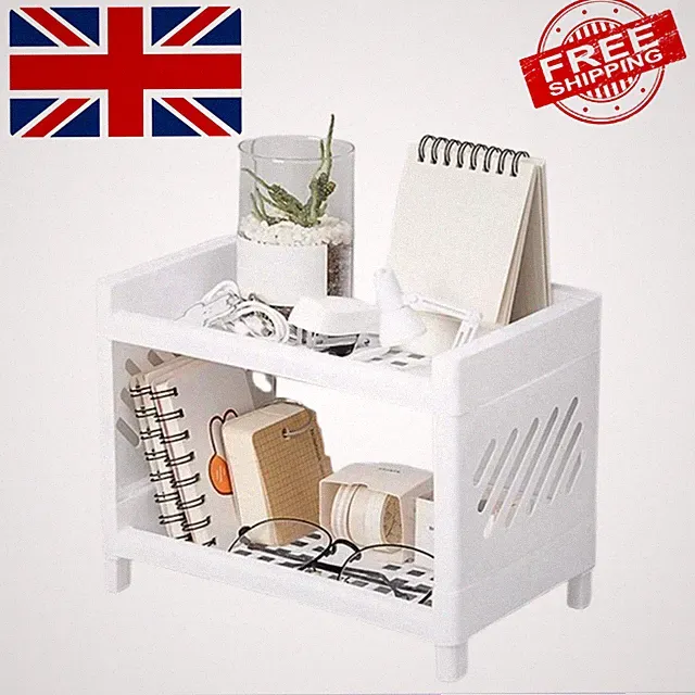 2 Ebenen Schreibtisch Aufbewahrung Regal Schreibtisch Organizer Schreibwaren Kosmetik Büro Regal