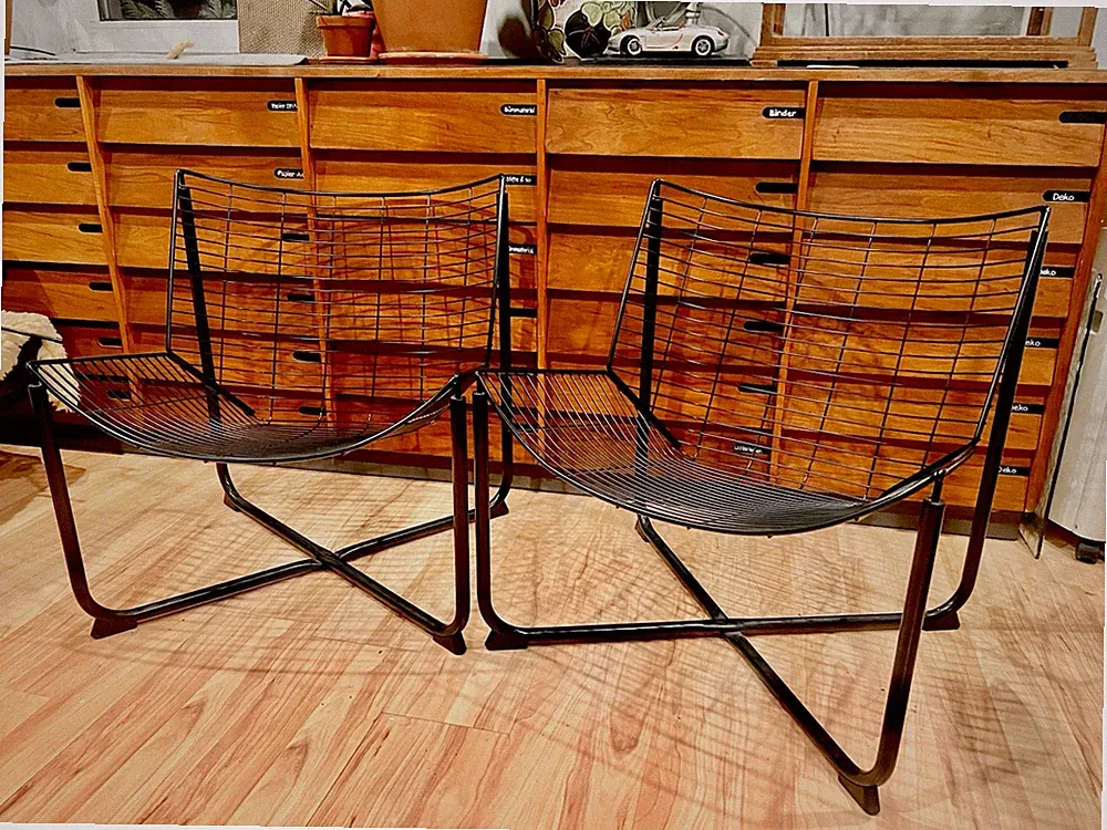 2× IKEA Lounge-Stuhl SKÅLBODA / JÄRPEN-Design – schwarz, Metall – neuwertig