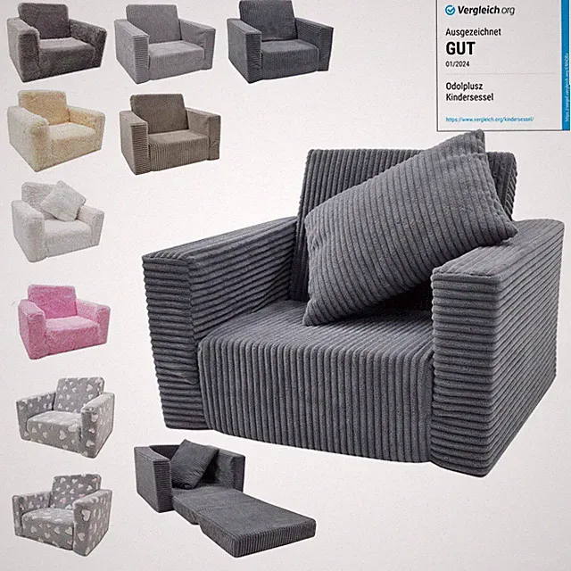 2 in 1 Kindersofa klappbar Kindersessel Kindercouch Klappsofa Kinderzimmer