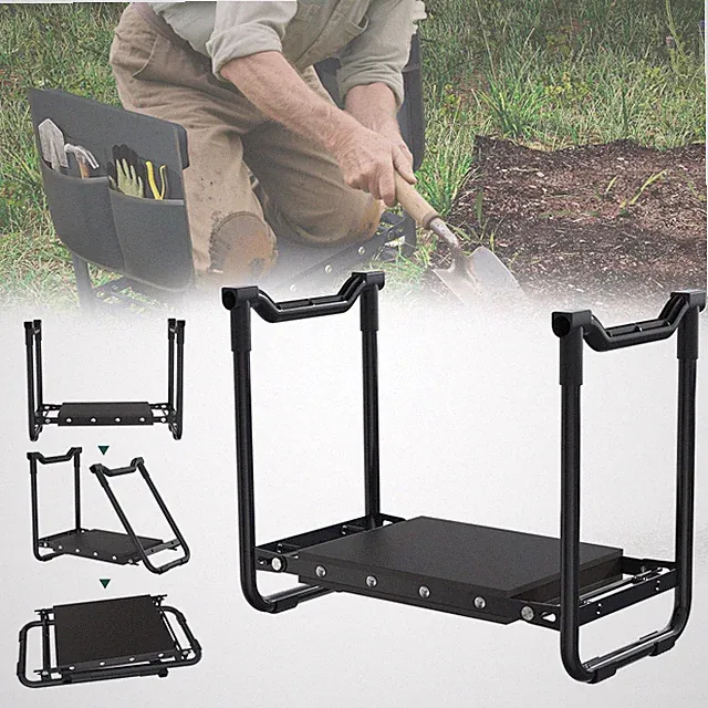 2 in 1 Klappbar Kniebank Arbeitshocker Kniestuhl für Garten Anthrazit Max 150kg