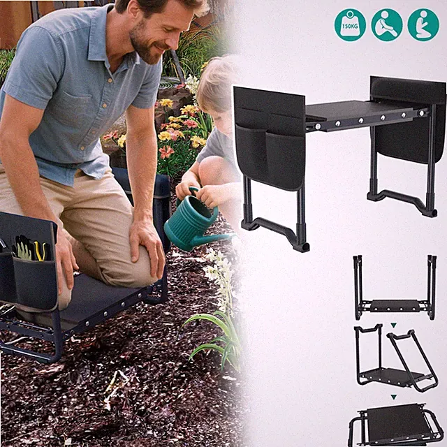 2 in 1 Kniebank Kniestuhl Gartenbank Klappbar Gartenhocker Arbeitshocker Garten