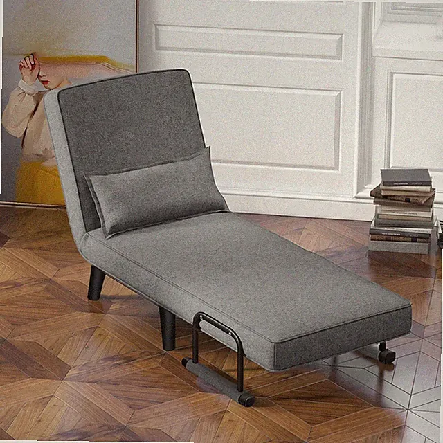 2-in-1 Schlafsessel Schlafsofa Klappbett Einzelsessel mit Armlehnen Gästebett Gr