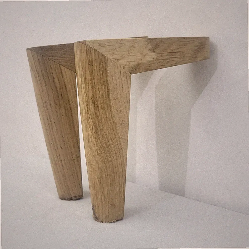 2 Möbelbeine Eiche helle L-Form abgewinkelt Design für Möbel