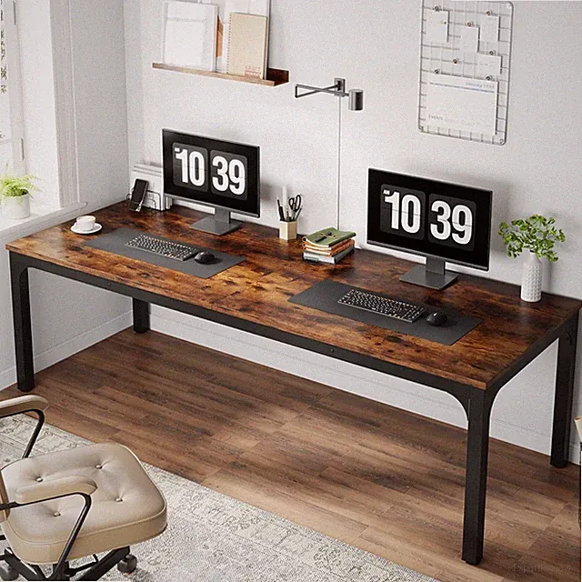 2 Personen Computertisch Doppelter Langer Schreibtisch 200x70x75 cm