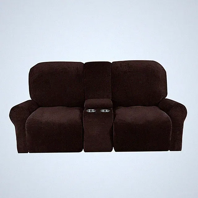2 Sitzer Kinosofa Silberfuchs Samt Loungesessel Sofabezug mit Getränkehalter DE
