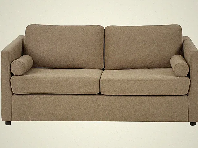 2-Sitzer Schlafsofa Stoffbezug braun mit Lattenrost Matratze 132x174 cm Inkoo