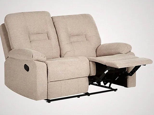 2-Sitzer Sofa mit Liegefunktion Stoff beige manuell verstellbar Bergen