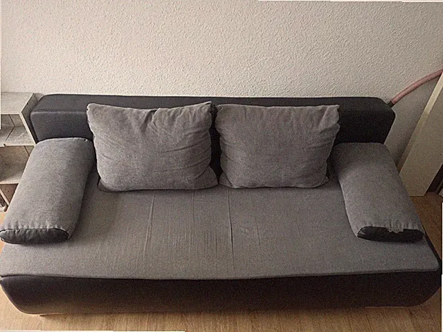 2 Sitzer Sofa mit Schlaffunktion und Bettkasten