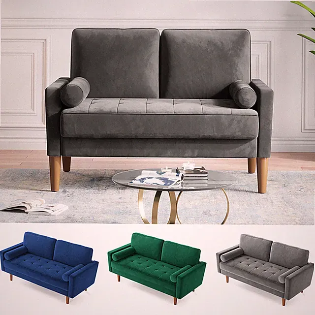 2-Sitzer Sofa Modern Mini Sofa Loveseat Gepolsterte Couch Sessel für Wohnzimmer