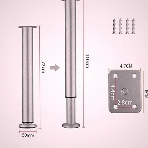 2 Stk Tischbeine Eisen Optik 71-110cm Sehr Stabil Tischfüße Höhenverstellbar DHL