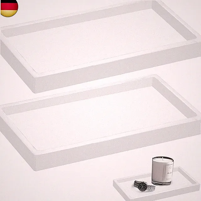2 Stück Badezimmer Tablett, Deko Tablett Rechteckig, Aus Silikon, für Küche und