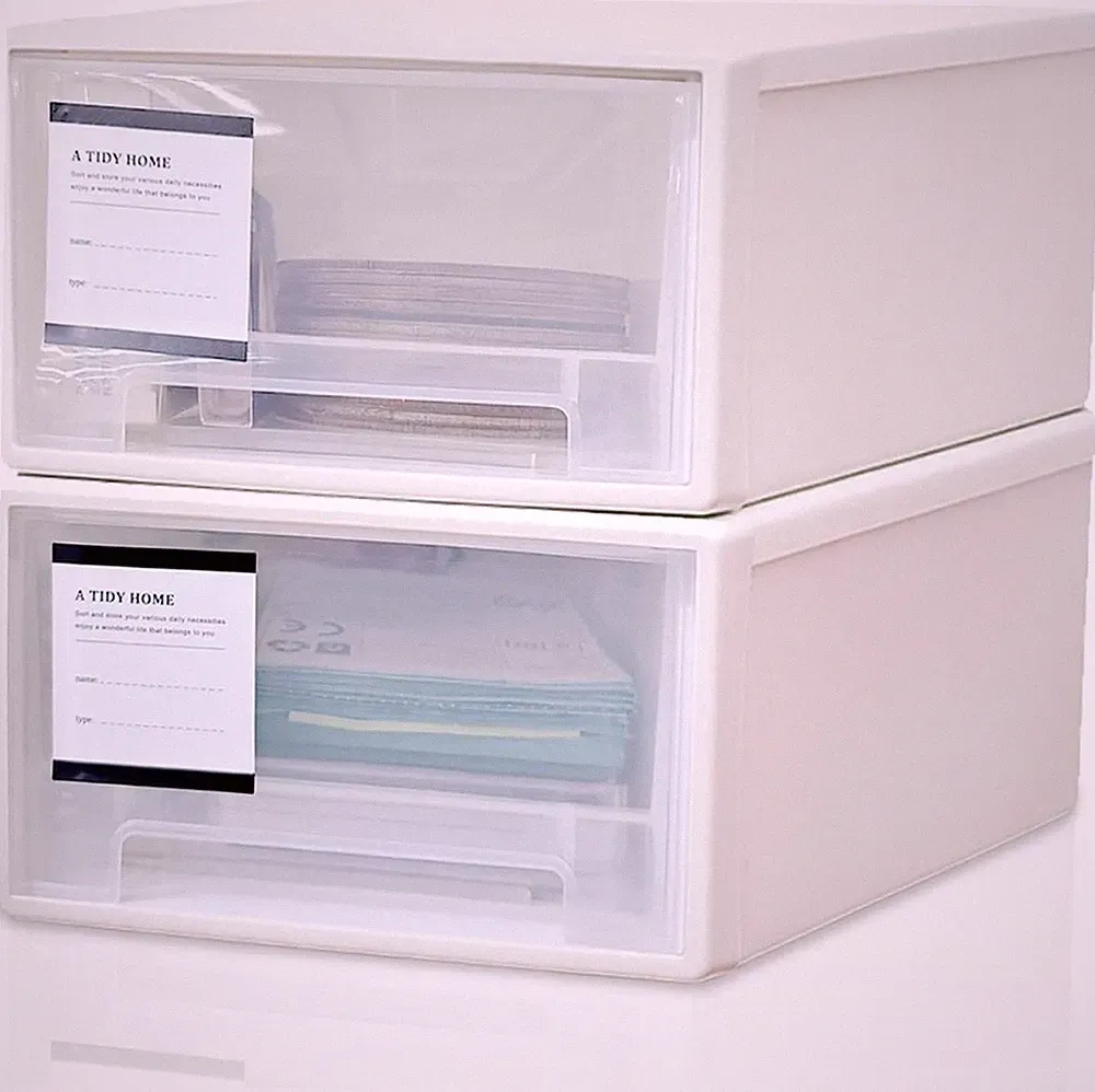 2 Stück Schubladenbox Kunststoff Weiß Stapelbar Schreibtisch Schubladenbox aus K