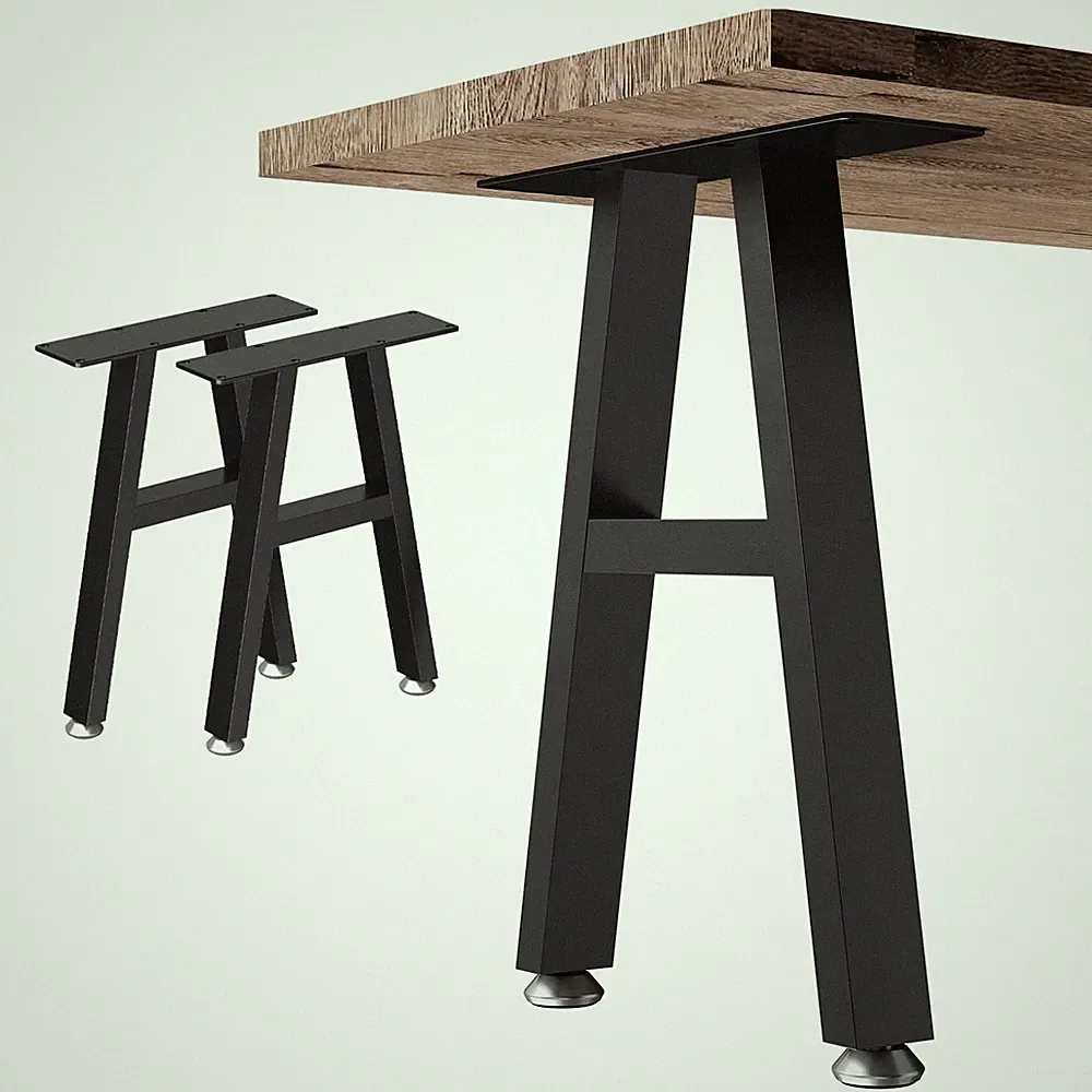 2 Stück Tischbeine Metall Schwarz T Form Tischgestell Outdoor DIY Möbelfüße B...