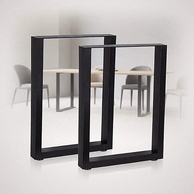 2 Stück Tischgestell Schwarz 100x72 cm Tischuntergestell Tischkufen Tischbeine